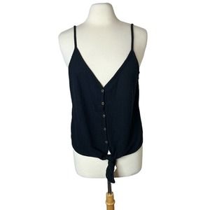 WILD FABLE Black Boho Crochet Tank Top Sweater, size XXL